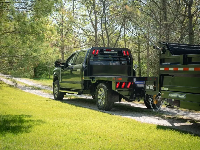 Ford Super Duty pickup fitted with a Sure-Trac steel truck flatbed